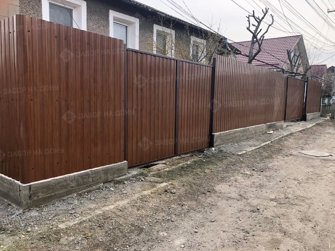 Распашные ворота из профлиста  в Самарском
